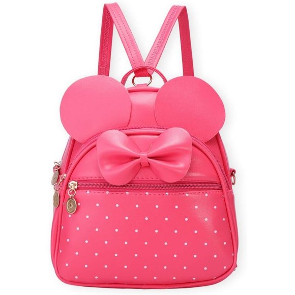 Bowknot Polka Dot Mini Backpack And Convertible Shoulder Bag Purse for Women - Picture 1 of 7